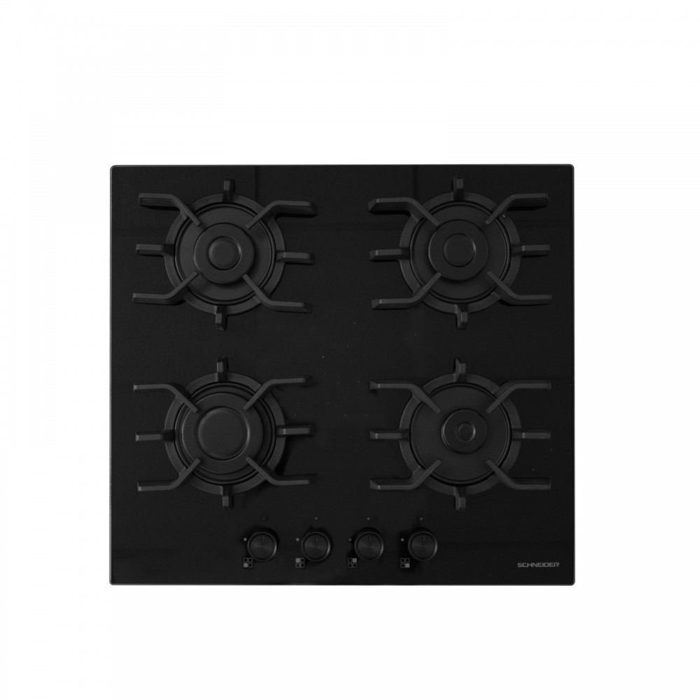 PLAQUE SCHNEIDER 4F 60CM VERRE NOIR AVEC FONTE