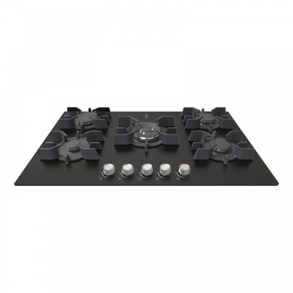 PLAQUE SCHNEIDER A GAZ 5F 70CM VERRE NOIR